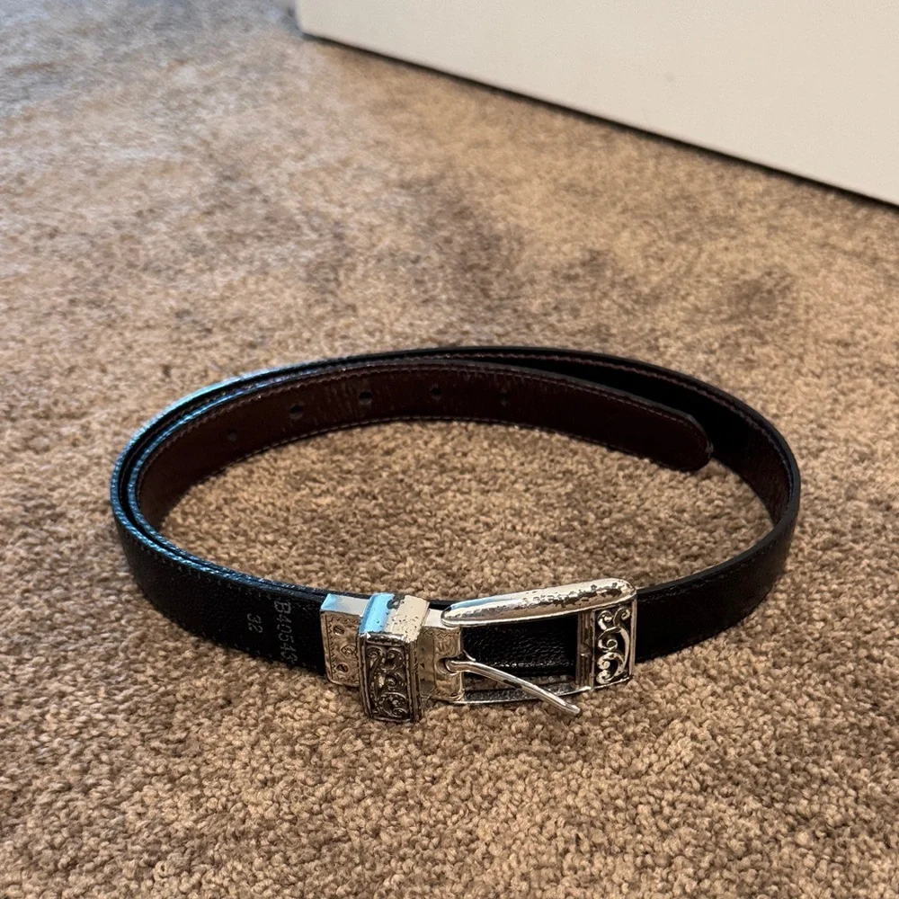 Women’s Brighton black belt with silver buckle